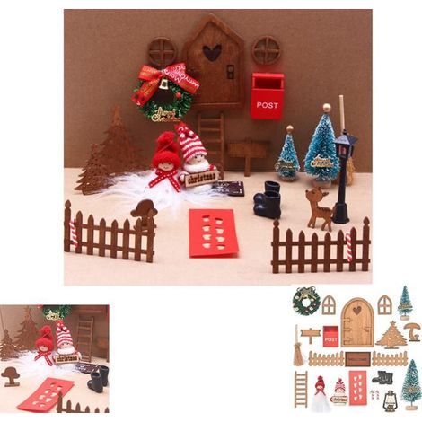 Mischievous Elf Christmas Decor Kit, Miniature Door Decoration, Christmas Miniature Set. (1/5)