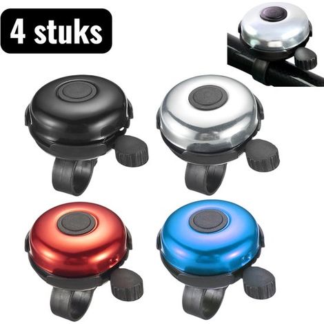 Ensemble d'accessoires de vélo 4 pièces : sonnette de vélo, sonnette de vélo extra forte, diamètre du tube de fixation : 20-25 mm, sonnette de vélo universelle pour support (1/5)