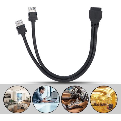 USB 3.0 19/20-Pin-Kabel für Motherboard-Frontpanel mit festen Füßen (0,3 m)