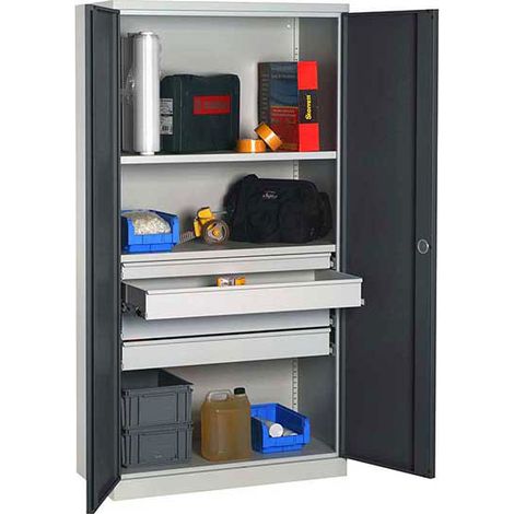 Armadio da officina - Ampi cassetti e ripiani - RAL 7035 - W030090017-GCGC