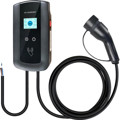 Estación de carga para vehículos eléctricos, control mediante aplicación inteligente, opciones de corriente ajustables, 11 kW. Con la aplicación Tuya, TIPO 2. (1/5)