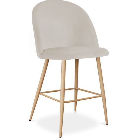 Taburete Tapizado en Terciopelo - Diseño Escandinavo - 66cm - Evelyne (1/5)
