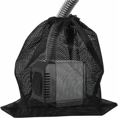Sac pour pompe, sac en filet pour filtre de pompe, sac filtrant pour pompe de bassin, sac en filet pour pompe, accessoires pour filtres de pompes à eau domestiques (45 x 45 cm, noir) (1/4)