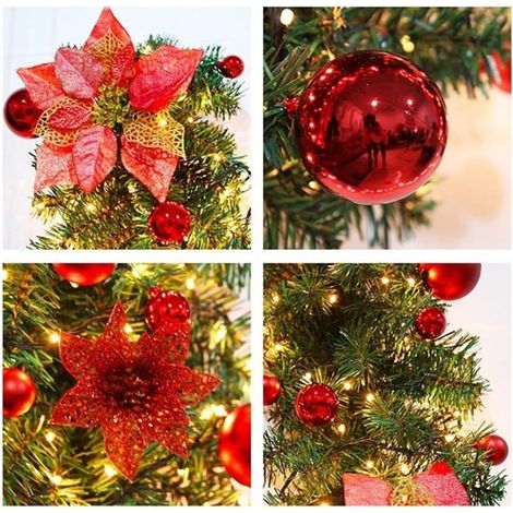 Guirlande De Noël Avec Lumières - Guirlande Artificielle En PVC Résistant Aux UV - Pour Intérieur Et Extérieur - 2,7 M - Décoration De Sapin, Escalier, Cheminée, Porte, Jardin