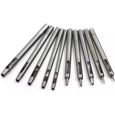 Emporte Pièce cuir, Creux Poinçon en Cuir, Poinçon Creux en Acier Rond Set Outils de Perforation de Trou Creux de Cuir (1/5)