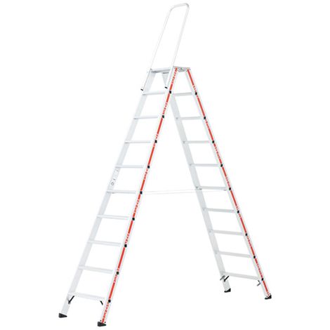 Scaletta 2x10 gradini - Altezza massima di lavoro 3,8m - 807420
