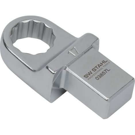 SW-Stahl 03857L Einsteck-Ringschlüssel 17 mm I Einsteckvierkant 14 x 18 mm I Einsteckringschlüssel SW 17mm