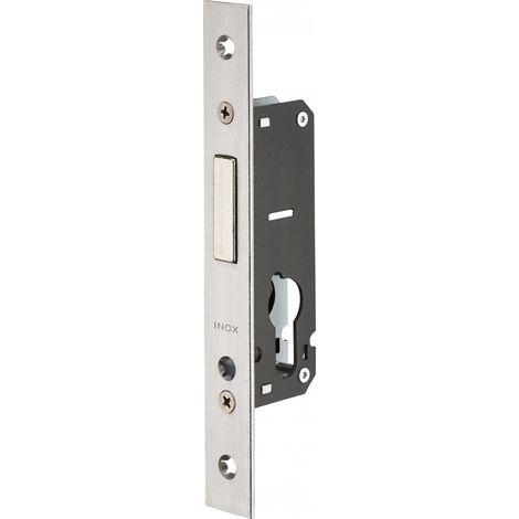 Thirard – Serrure encastrable à cylindre pour porte d'entrée – Pêne dormant réversible – Têtière inox à bouts carrés – Axe 17mm (1/2)