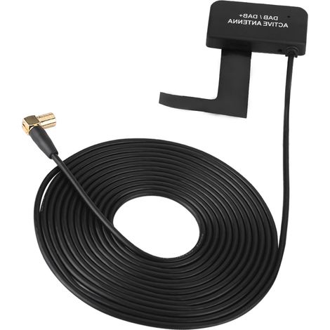 Antenne active radio numérique DAB/DAB+ pour voiture, montage sur vitre, connecteur SMB coudé droit (1/5)