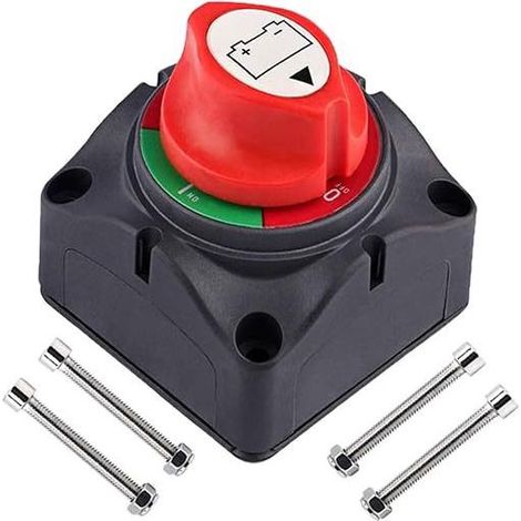 Coupe-batterie - Avec bouton marche/arrêt - De haute performance - 12 à 48 V - 300/10 000 A - Etanche - Pour voiture de tourisme RV, ATV, UTV et bateau (1/5)