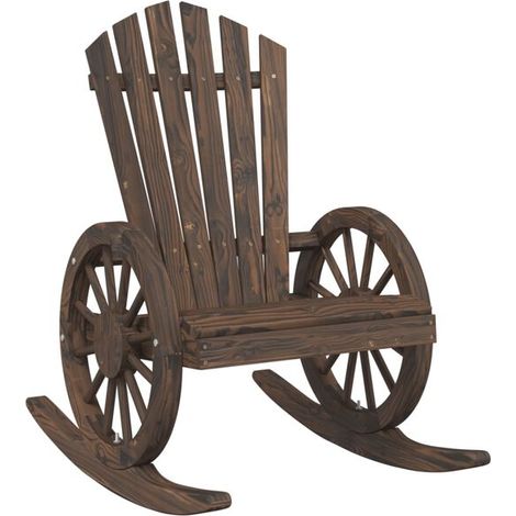 Fauteuil à bascule Adirondack en bois de cèdre massif (1/5)