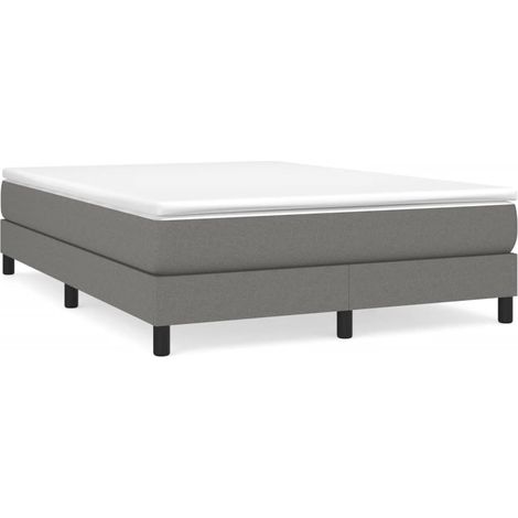 Maison Exclusive - Sommier à lattes de lit avec matelas Gris foncé 160x200cm Tissu (1/5)