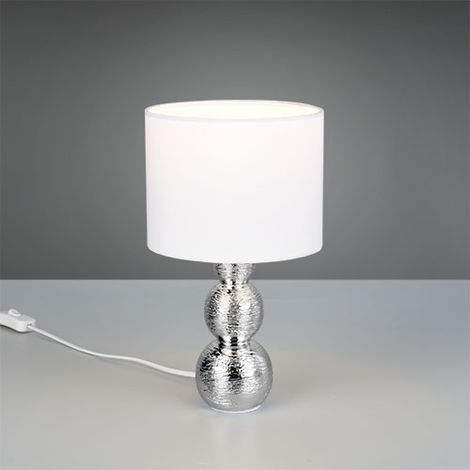 Lampe de table en céramique argentée et blanche 1xE27 10W LOVA RL (1/3)