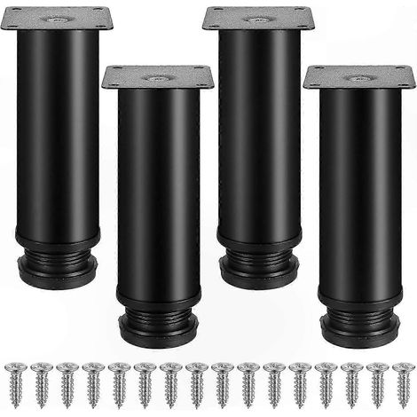 Verstellbare Möbelbeine aus Edelstahl, Set mit 4 Tischbeinen aus Metall, 10 mm Stütze für Sofa, Bett und Arbeitsplatte. (1/5)