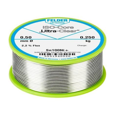 Felder ISO-Core Ultra-Clear Sn100Ni+ Hilo de Soldadura Transparente 0.5 mm