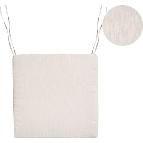 Cojín de asiento para silla de jardín de tela de poliéster resistente a los rayos UV beige claro Sassari