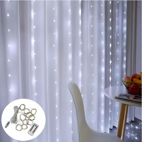 Guirlande lumineuse de 300 LED pour chambre, alimentée par USB avec télécommande, étanche, idéale pour décorer fenêtres, fêtes de Noël, mariages, maisons, jardins et murs. (1/5)