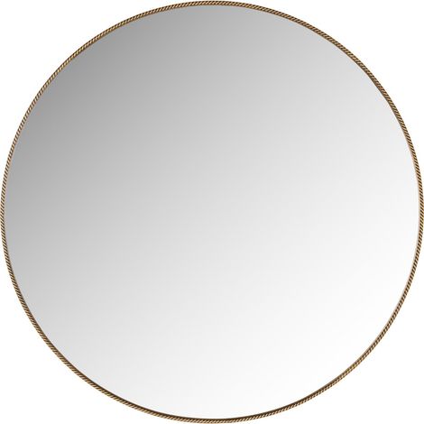Miroir rond doré élégant pour salon ou cheminée - Doré finition torsadée élégante (1/3)