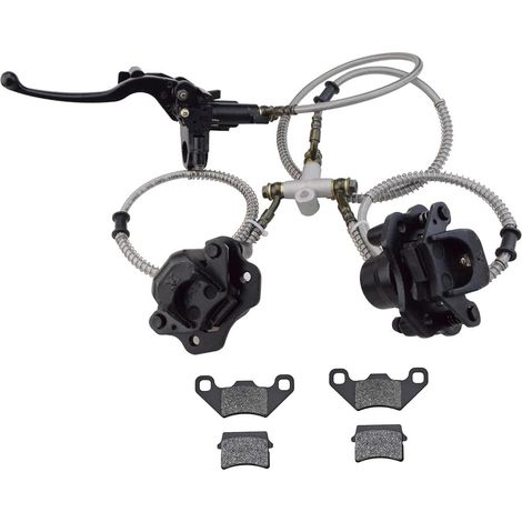 Frein à Disque Avant Ensemble D'Étrier De Maître Cylindre Hydraulique avec Plaquettes De Frein Remplacement pour 110cc 125cc 150cc 200cc 250cc ATV Quad Buggy (1/5)