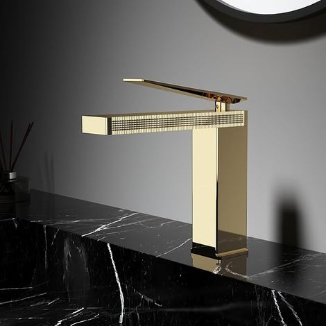 Vintage Retro Gold Brass Basin Mixer Tap (1/5)