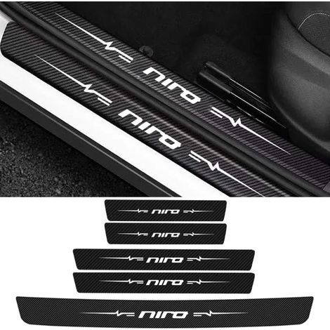 (5 pièces) Bandes adhésives de protection intérieures en fibre de carbone pour seuils de portières de voiture KIA NIRO,anti-rayures et anti-salissures (1/3)