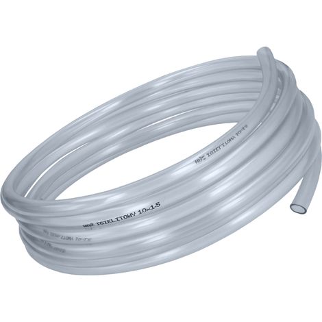 Technischer Schlauch aus Kunststoff für Öl, Benzin, Luft, Wasser, transparent, 10/1,5 mm, 5 m (1/5)