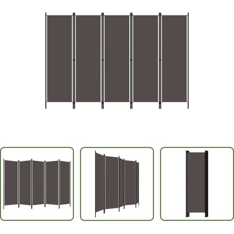 Raumteiler 5-teilig - 5-tlg. Raumteiler Anthrazit 250x180 cm (1/5)