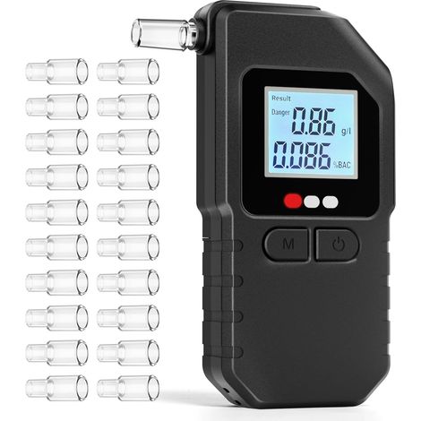 Breathalysers Alcohol Tester, Professional Dual Sensor Digital Breathalyzer with LCD Display, High Accuracy Portable BAC Test Device, Rechargeable for Personal & Car Use with Mouthpieces (1/5)