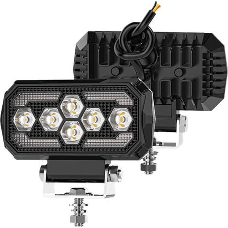 Projecteur de travail LED 30 W, 9-80 V, 3000 lumens, étanche IP68, projecteur de travail LED longue portée de 12,7 cm (5 pouces) pour excavatrices, tracteurs, remorques, quads (1/4)