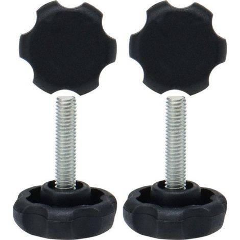 Patins de meubles réglables, M6 x 30 x 30 mm, à filetage manuel, adaptés aux pieds de table et de chaise, lot de 4. (1/5)