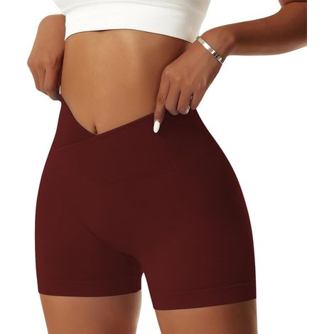 Short de gym pour femme, forme V, Stretch, Push Up effet gainant, Short de yoga, Taille haute, Sans coutures, sport, legging court d'été (1/5)