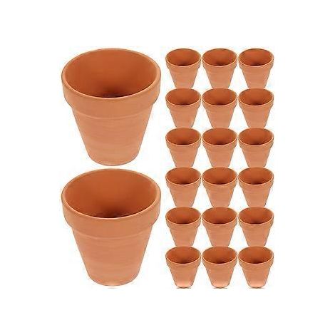 20 Mini-Terrakottattöpfe mit Abflusslöchern, Pflanzgefäß für Sukkulenten und Kakteen