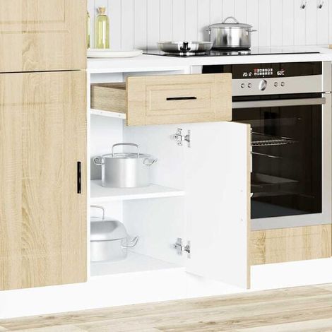 Meubles de Cuisine en Bois d'Ingénierie Couleur Chêne Porto, Armoires de Cuisine Modernes et Durables (1/5)