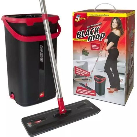 kit lavapavimenti black mop con sistema lava e asciuga - superfive (1/3)