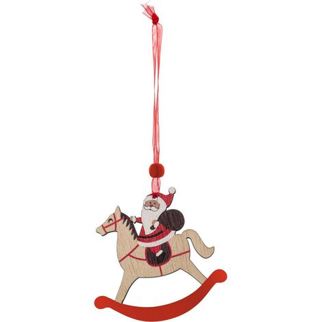 SDN BOIS CHEVAL PN ROUGE 8,5CM - Feeric lights & christmas