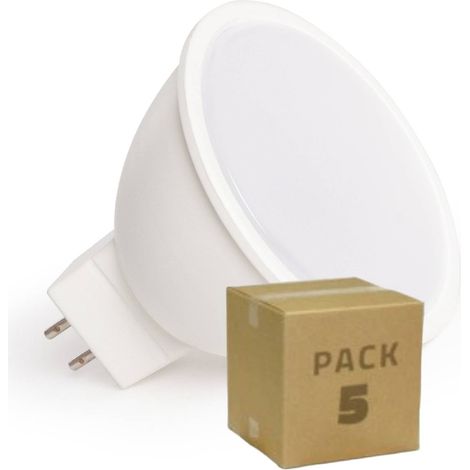 Pack 5 Lampadine LED 12V GU5.3 6W 550 lm MR16 No Flicker 4000K Bianco Naturale