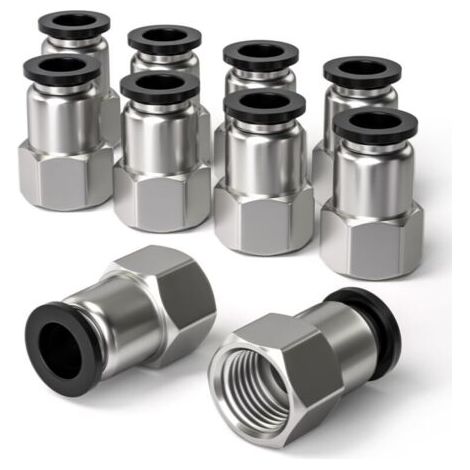 20 Pcs 6mm diamètre extérieur du manchon de carte x 1/4 "BSP femelle traversant raccord pneumatique Push-in, PCF6-02 adaptateur de ligne d'air à libération rapide (1/5)