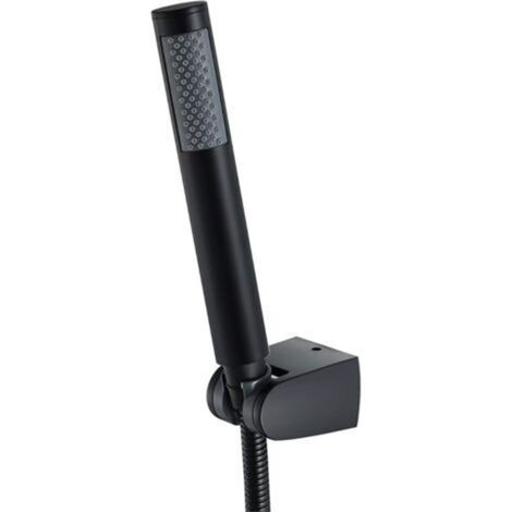 Douchette, pommeau de douche avec flexible de douche en acier inoxydable de 150 cm et support, G1/2"