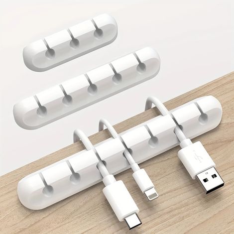Organisateur de câbles, clips de gestion des câbles, support pour câbles USB, organisateur de câbles de bureau pour la maison et le bureau. (1/5)