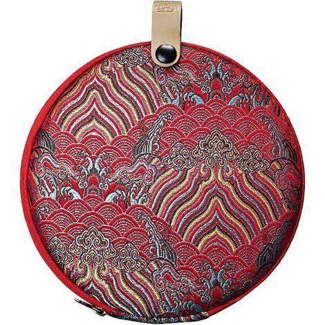 Aufbewahrungsbeutel für Pu-Erh-Teekuchen aus Stoff, Pu-Erh-Teekuchenbox, Aufbewahrungsbeutel für Pu-Erh-Teekuchen – 20 x 20 x 2,6 cm – Rot (1/4)