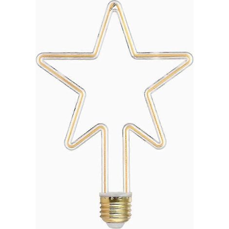 Filiyano-Ampoules LED décoratives créatives 4W E27 en forme d'étoile, blanc chaud 2700K, 220V AC, diffusion de la lumière à 360° (1/4)
