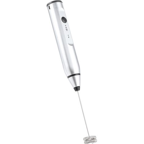 Wiederaufladbarer Milchaufschäumer, elektrischer Kaffeemixer, Hand-Eierquirl, Küchenhelfer, Silber (1/5)