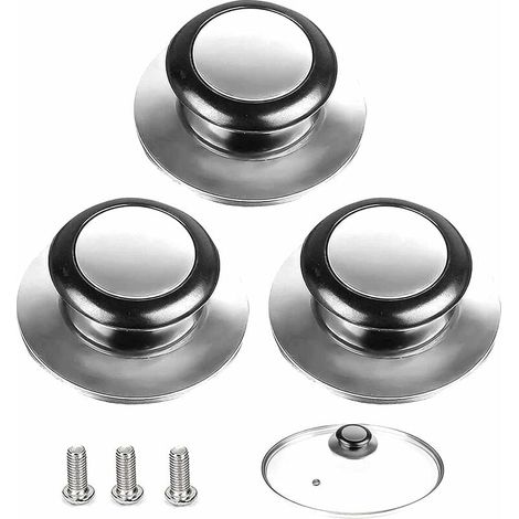 Bouton de Couvercle,phe 3 Pièces Poignée Couvercle Casserole, Convient Pour Poignée de Couvercle en Verre, Couvercle de Casserole en Acier Inoxydable, Pour Les Ustensiles de Cuisine (1/5)