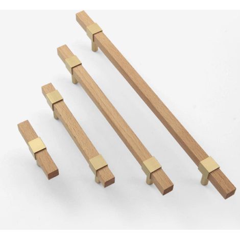Poignée, tirettes, poignée de meuble en bois, cuisine laiton (1/5)