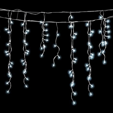 Wolketon 5M LED Eisregen Lichterkette Außen Innen Kaltweiß Lichtervorhang 200 LEDs Eiszapfen Weihnachtsbeleuchtung 8 Modi Weihnachtsdeko Party Garten