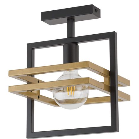 Sigma Merci lámpara plafón negro y oro diseño loft
