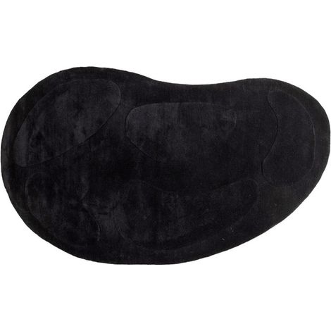 Tapis Déco Ovale en Laine "Enard" 175x290cm Noir (1/5)