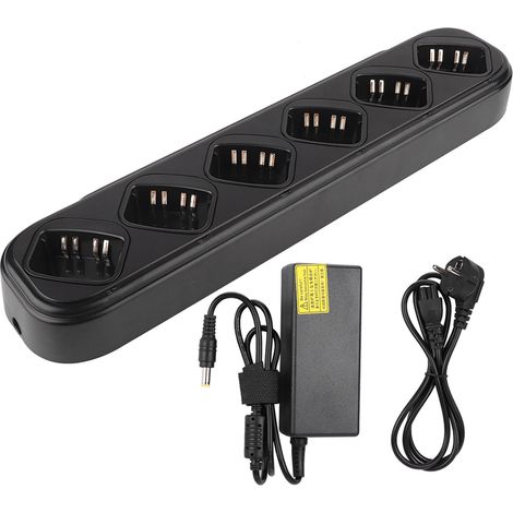 Chargeur secteur 6 voies pour talkies-walkies Motorola GP320 GP328/338 GP340 GP360, adaptateur prise UE (1/5)