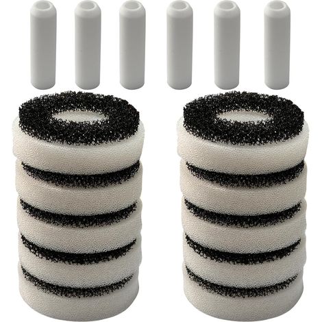 Lot de 6 filtres en mousse et à charbon - Compatible avec tous les aquariums - Contient 10 filtres à charbon - 10 filtres en mousse - Pierre à air (1/5)
