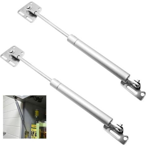 Ressort à gaz 2 pièces pour meubles – Amortisseur automatique 100N – Pour portes d'armoire et placards – Acier et aluminium (1/5)